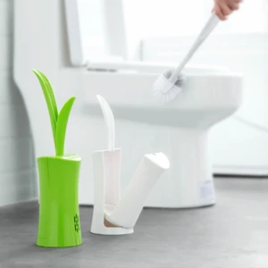Toilet Brush and Holder,Toilet Bowl Cleaning System with Scrubbing Wand, Under Rim Lip Brush and Storage Caddy for Bathr