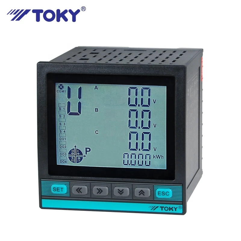 Toky DW9L LCD display 3 Phase Multi Function Power Meter with rs485