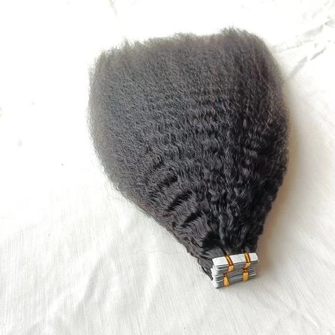 Top grade kinky straight 12a virgin human hair cheap 14inch to 30inch tape in raw hair extensions 100human hair wholesale