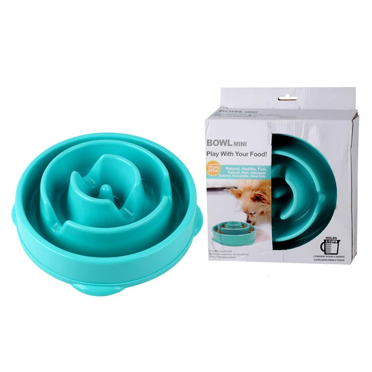 Toprank Hot Selling Colorful Happy Hunting Plastic Pet Feeder Bowl Slow Eating Interactive Dog Feed Bowl