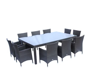 Trade Assurance Most Popular Outdoor furniture 11pc Wicker modern classic dining room table set