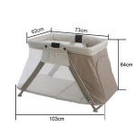 Travel Crib Portable Lightweight Baby Playpen Playard Travel Crib with Comfortable Mattress and Breathable Mesh Fabric