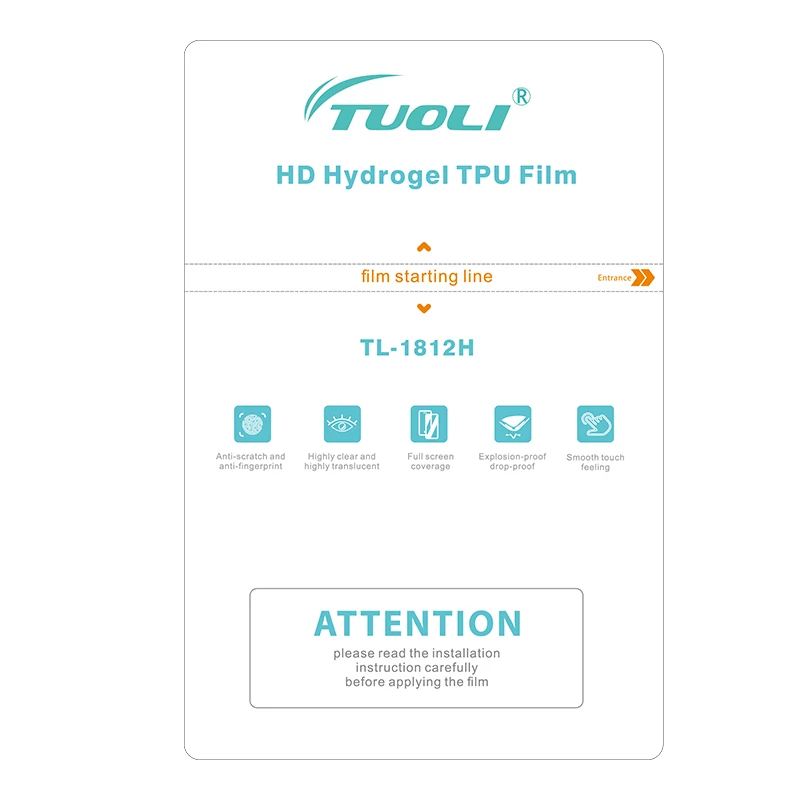 TuoLi TL-1812H HD Full Screen Coverage High Definition Anti Scratch HD Hydrogel TPU Film Mobile Phone Screen Protector Film