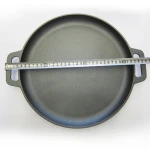 Two ears No stick Cast Iron Fry pan Round Pizza Pan Backing pan Cast Iron Skillet