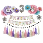 Unicorn Happy Birthday Banner Party Decorations Unicorn Themed Party Decorations for Girls Birthday Party Supplies