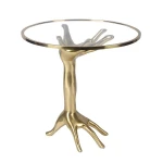 Unique nordic coffee table glass top hand design beside table gold base glass side tables