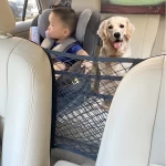 Universal Strong Elastic 3-Layer Car Seat Mesh Net Storage Pocket Organizer Between Two Seats