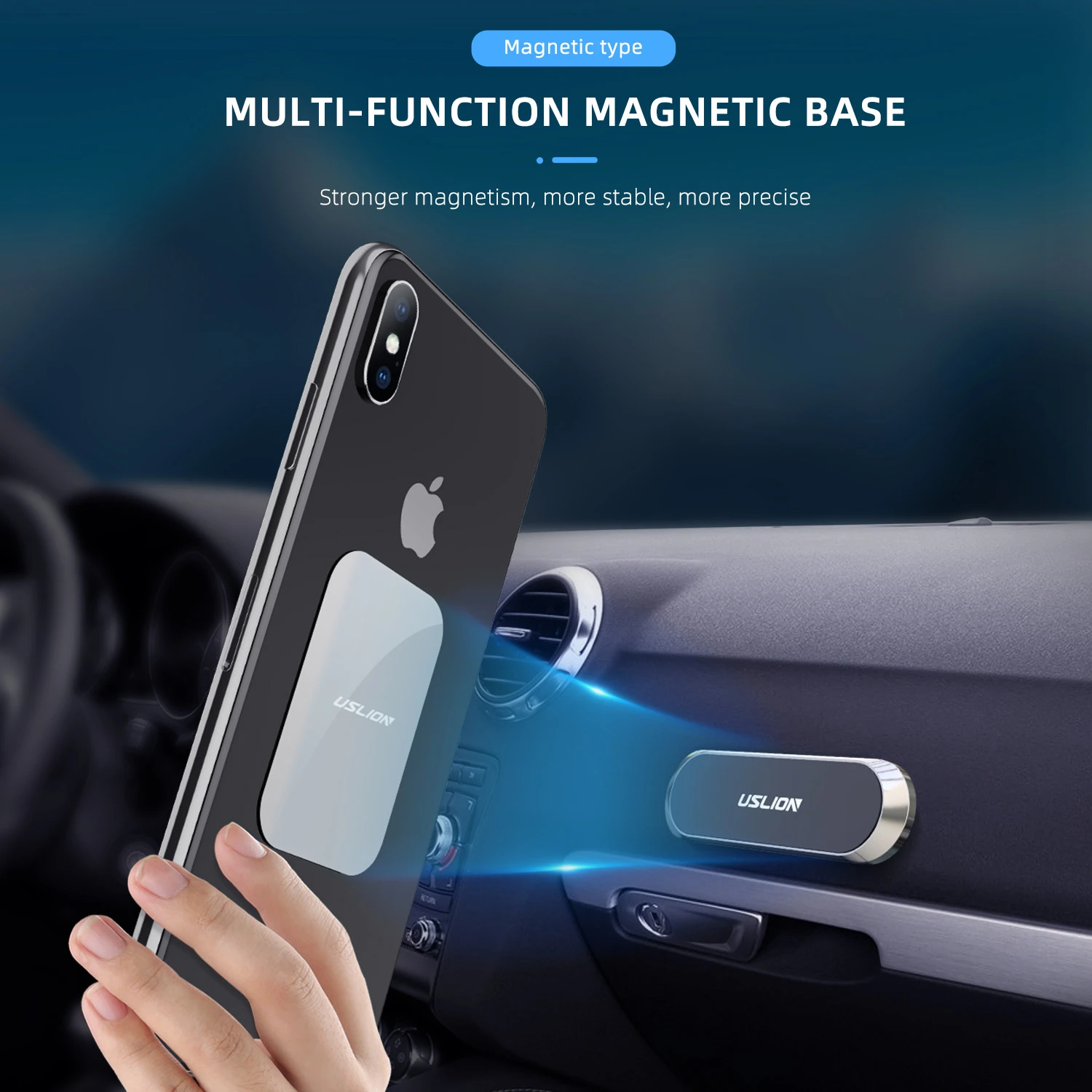 USLION  Universal Magnetic Car Phone Holder Stand Multifunctional Magnet Wall Mobile Phone Holder