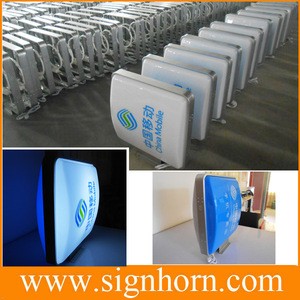 Vacuum formed double sides wall mounted silkscreen logo outdoor advertising led backlit light box