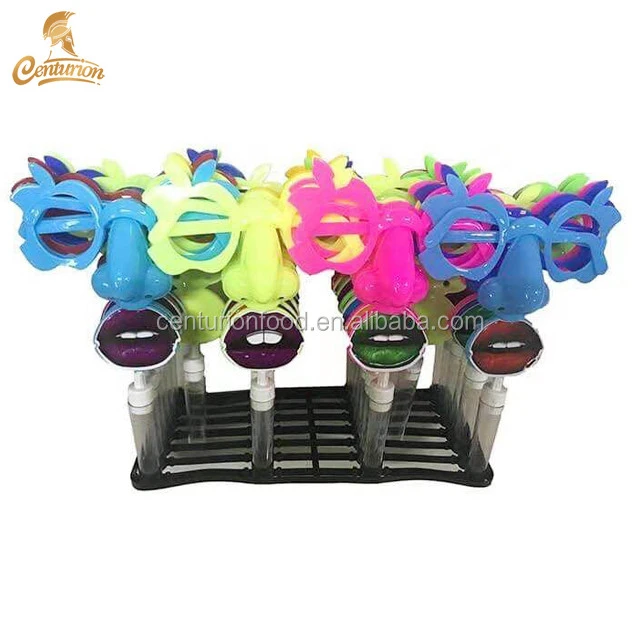 various interesting shapes glasses toy with colourful tablet candy