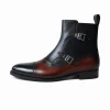 Vikeduo Hand Made Retro Genuine Calf Double Buckle Monk Strap Shoes Boot Ankle Mens Dress Boots Leather