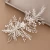 Import Wedding Hair Clip Copper Wire Leaves Flower Handmade Silver Head Accessories Bridal Hair Jewelry from China