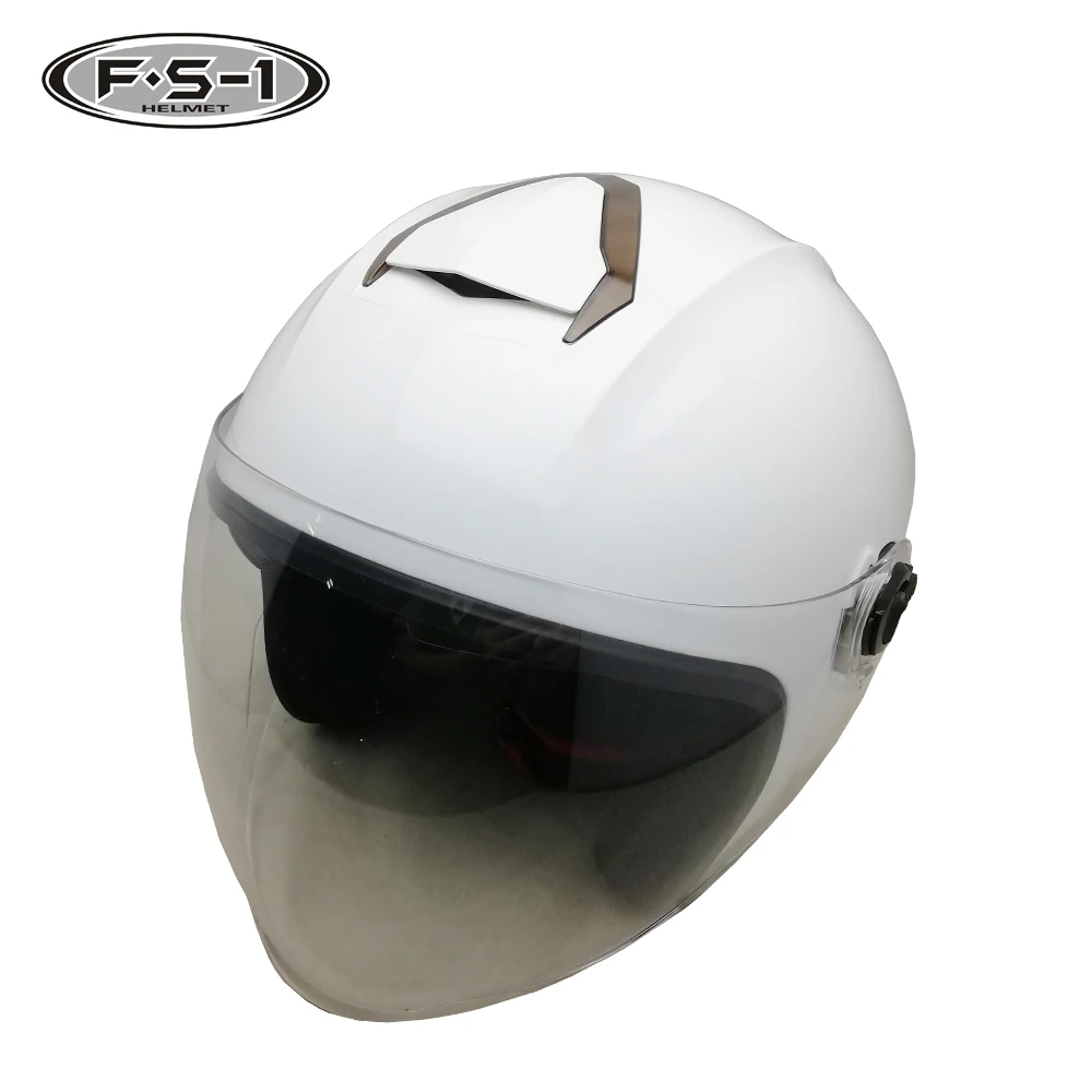 White color open face visor helmet motorbike dot  full face motorcycle helmet cross