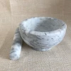 white / grey marble mortar and pestle