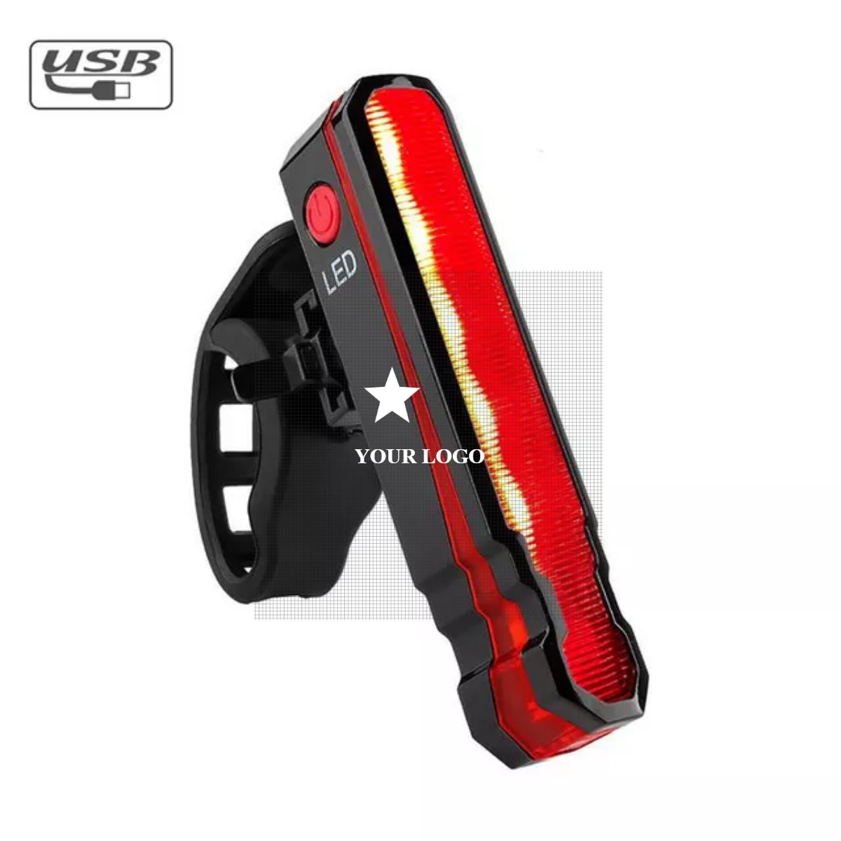 White Red Blue Warning Signal LED USB Rechargeable Bicycle Rear Light