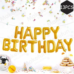 Wholesale 13pcs Letters HAPPY BIRTHDAY Party Background Decoration Individual Packing Set Foil Balloons