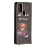 Wholesale Blue PU cute eco friendly phone case with stand function hand Strap for SAMSUNG A21S