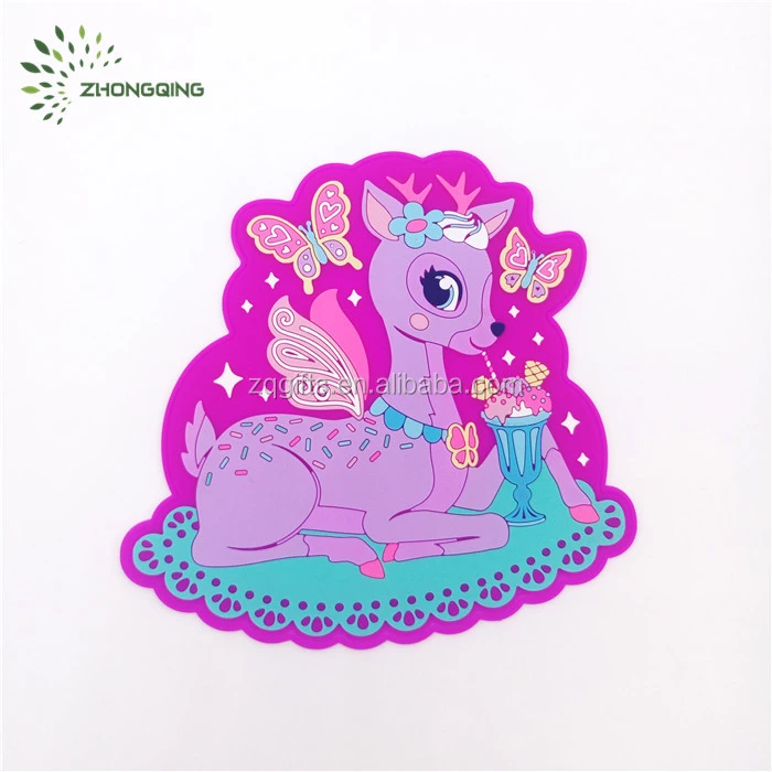 Wholesale cartoon animal pvc rubber bag labels sewing lines with engraved logo