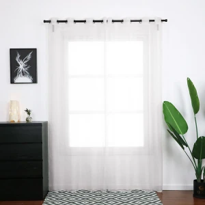Wholesale Cheap 100% Polyester Transparent Solid Half Dolly Grommet Sheer Window Curtain