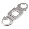 Wholesale Cigar Cutter Silver Round Stainless Steel Metal Handle Double Blade cigar cutter knife