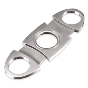 Wholesale Cigar Cutter Silver Round Stainless Steel Metal Handle Double Blade cigar cutter knife