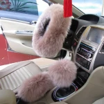 Wholesale Custom Hot Sale Fur Plush Long Wool Fur Steering Wheel Cover
