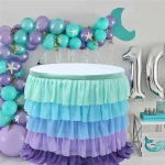 wholesale customized wedding table decoration ruffled table skirt for sale