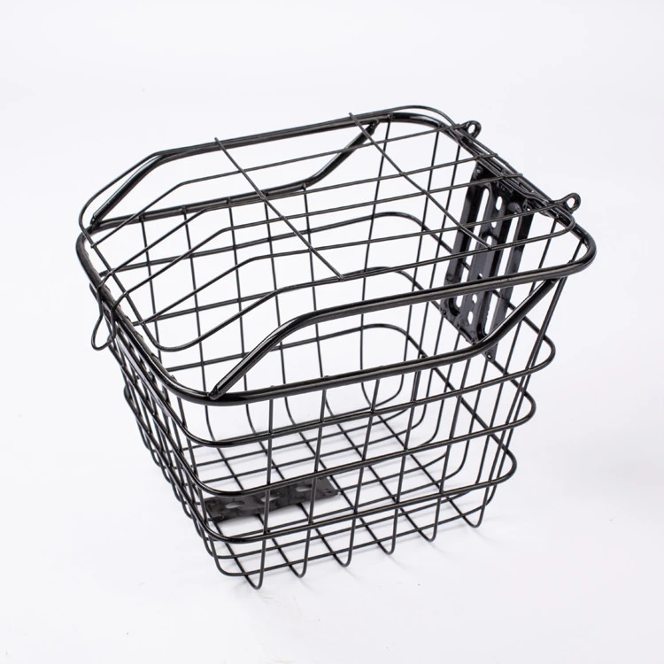 Wholesale direct factory front electric bike basket other electric bicycle parts metal basket for bike