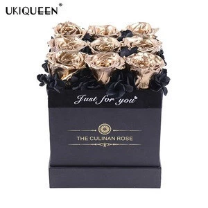 Wholesale Eternal Forever Immortal Everlasting Roses Eternelle Gold Preserved Flower in Gift Box