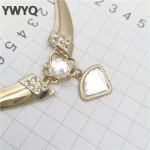 Wholesale gold alloy big rhinestones tassel pendant hanging on lady shirt top decorative clothes ornament YQE1-2