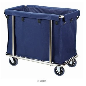 wholesale heavy duty stainless steel hotel laundry trolley and cart linen trolley housekeeping service cart