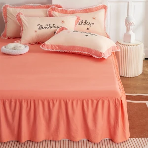 Wholesale Hotel beautiful flat bed sheet comforter 4pcs bedding set
