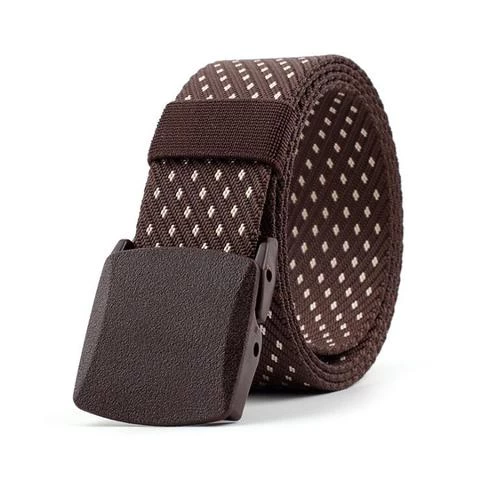 Wholesale mens custom belt and belt buckle military tactical nylon canvas elastic weave running belt