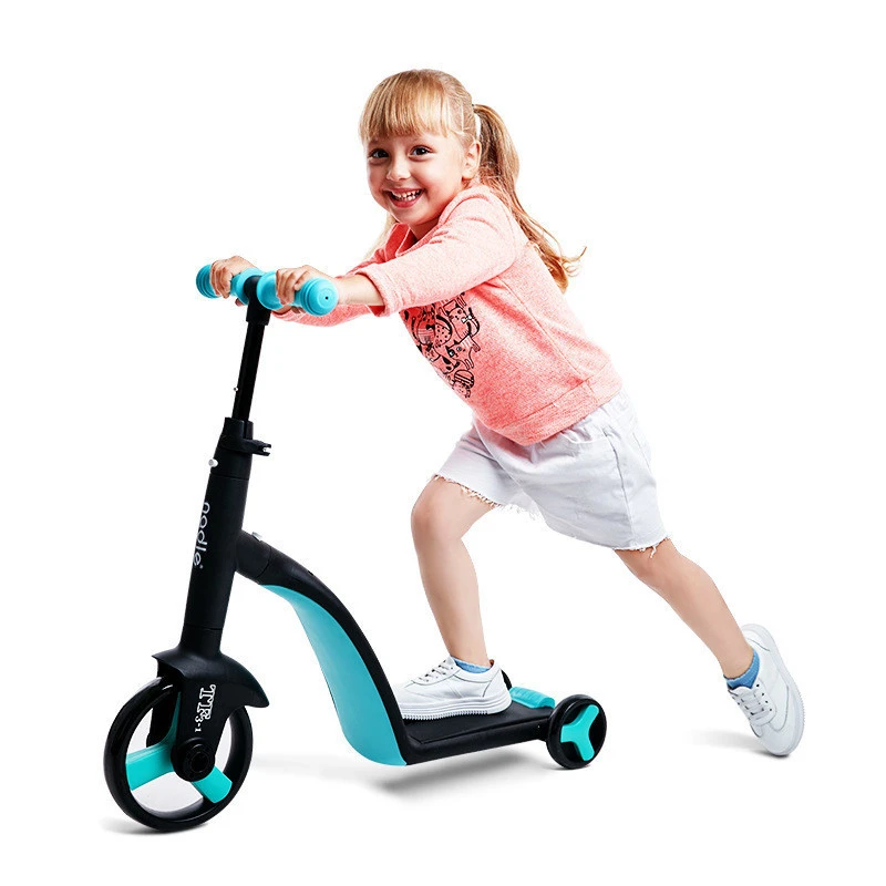 Wholesale multifunction kick foot scooter 2 IN 1 baby toys flashing PU wheel Kids Scooter for sale
