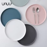 Wholesale nordic style round matte multi-colored ceramic baking dishes & pans / pizza baking pan