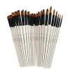 wholesale OEM 6pcs per set paint brush set art supplies for kids white handle