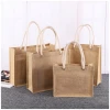 wholesale plain jute beach bags logo print jute shopping bag hessian burlap tote jute bag