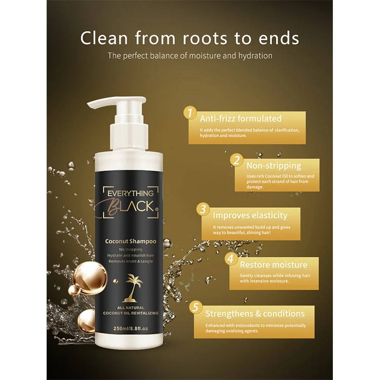 Wholesale Private Label Keratin Shampoo Conditioning And Moisturizing Dry Damaged Hair Organic Coconut Argan Oil Hair Shampoo