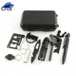 Wholesale Survival Gear Kit 11 in 1, Professional Outdoor Emergency Survival Tools Set with Survival Bracelet & Compass
