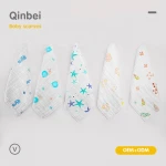 Wholesale the saliva gauze  towel 100% Cotton Muslin Custom Printed handkerchief for baby muslin squares handkerchief