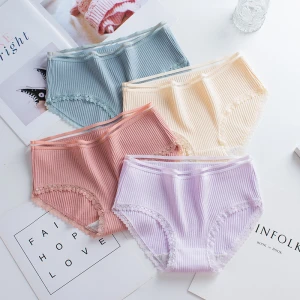 Wholesale thread female briefs high quality breathable womens sexy cotton panties ladies underwear