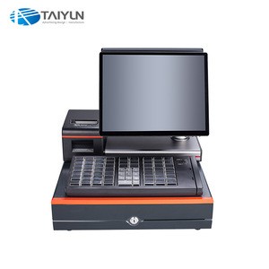 Windows os dual screen pos system cash register for restaurants and supermarket