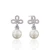Import Women Jewellery 925 Sterling Silver Big Pearl Zircon Bowknot Earring from China