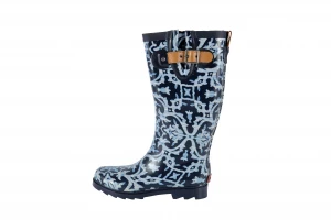 Women&prime; S Printed Tall Rain Boots Rubber Rain Footwear with Comfort Insole Waterproof Rain Boot Garden Boots