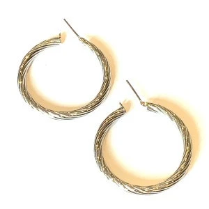 Womens Fashion Jewelry Accessories Silver Twist Hoop Earrings