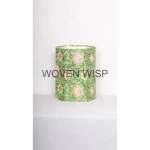 Wood block printed wastebasket Decorative Waste Paper Bin Trash Can Garbage Can Dust Bin Beautiful Desk Decor Colorful Nice