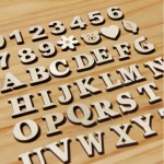 Wooden Handicrafts Grocery Creative DIY Numbers Self-Adhesive Alphanumeric Tablets Cutting Shooting Props
