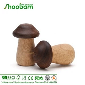 Wooden Toothpick Holder Container Box Mushroom Shape for Kitchen and Dinning Room