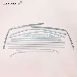 WZXDAUTO For Land Cruiser LC200 2010-Stainless steel Full Car Windows Sill With Center Pillar Trim Window Frame