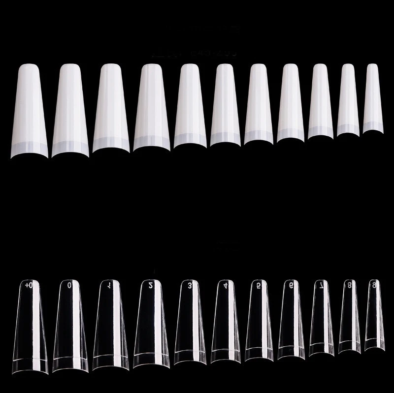 Yimart 500pcs Acrylic Traceless Medium Long Coffin Nail Tips False Nails